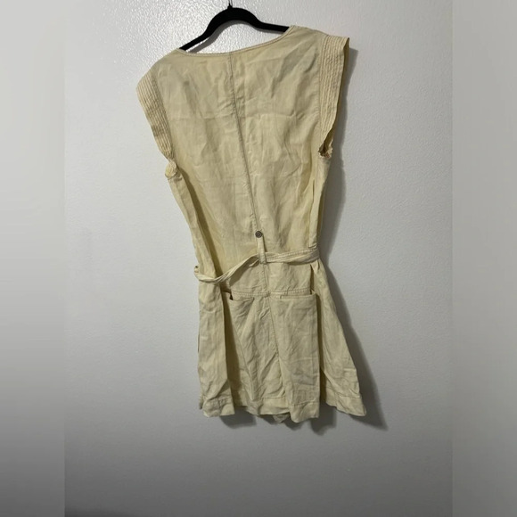 NWT Pilcro women’s Belted V-Neck Romper cream color size large summer linen - Picture 6 of 8